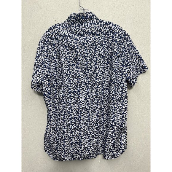 J Crew Button Down Shirt Men’s XXL 2XL Flex Washed Slim Blue Pink White Floral - Picture 2 of 7